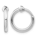 Sterling Silver RH-plated 2x14mm Non-Pierced Round Hoop Earrings