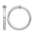 Sterling Silver RH-plated 2.5x25mm Non-Pierced Round Hoop Earrings