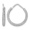 Sterling Silver Rhodium-plated Laser Cut 2mm Endless Hoop Earrings