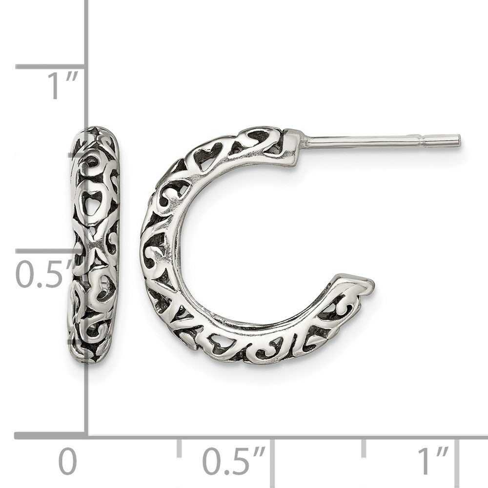 Sterling Silver Antique Post Hoop Earrings