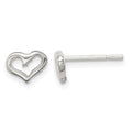 Sterling Silver Polished Open Heart Petite Post Earrings