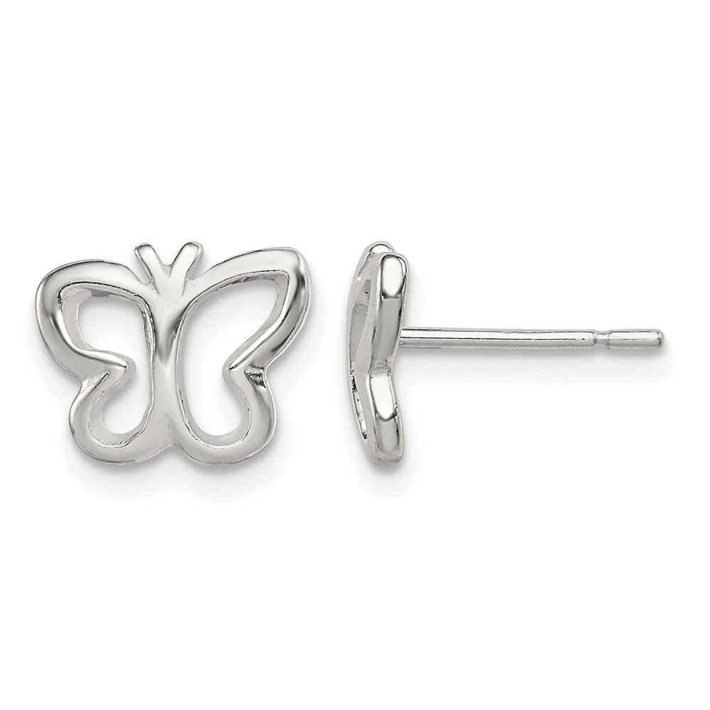 Sterling Silver Polished Butterfly Children's Post Earrings