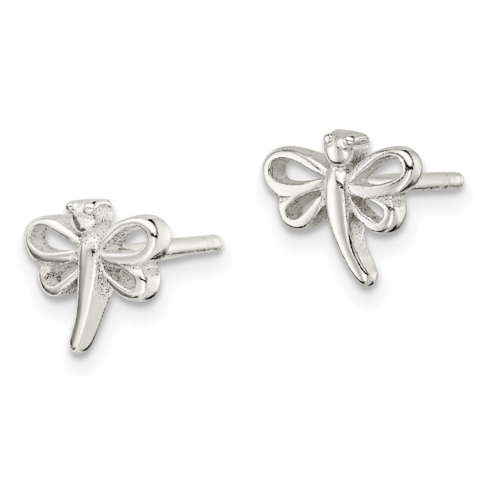 Sterling Silver Polished Dragonfly Petite Post Earrings