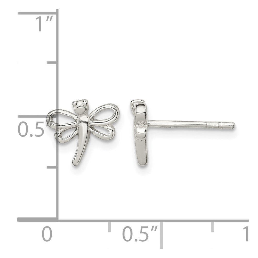 Sterling Silver Polished Dragonfly Petite Post Earrings