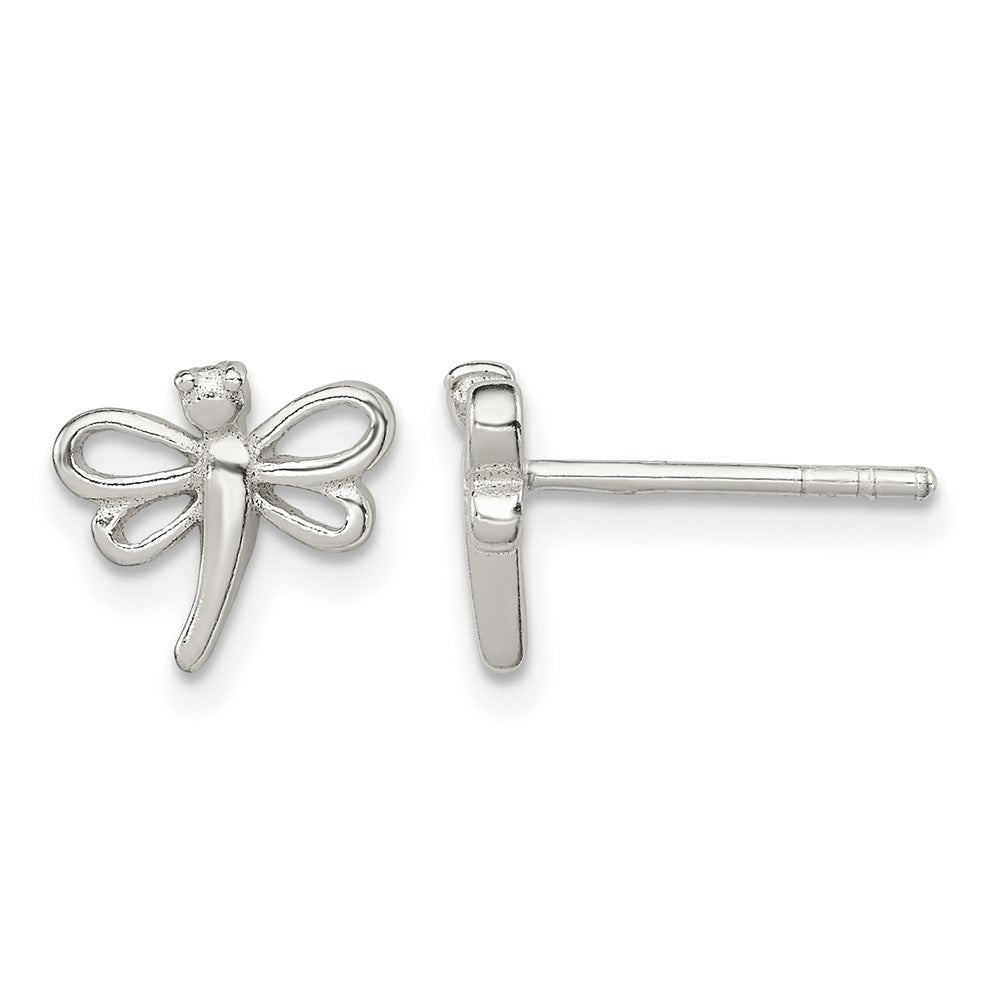 Sterling Silver Polished Dragonfly Petite Post Earrings