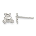 Sterling Silver Polished Teddy Bear Post Earrings