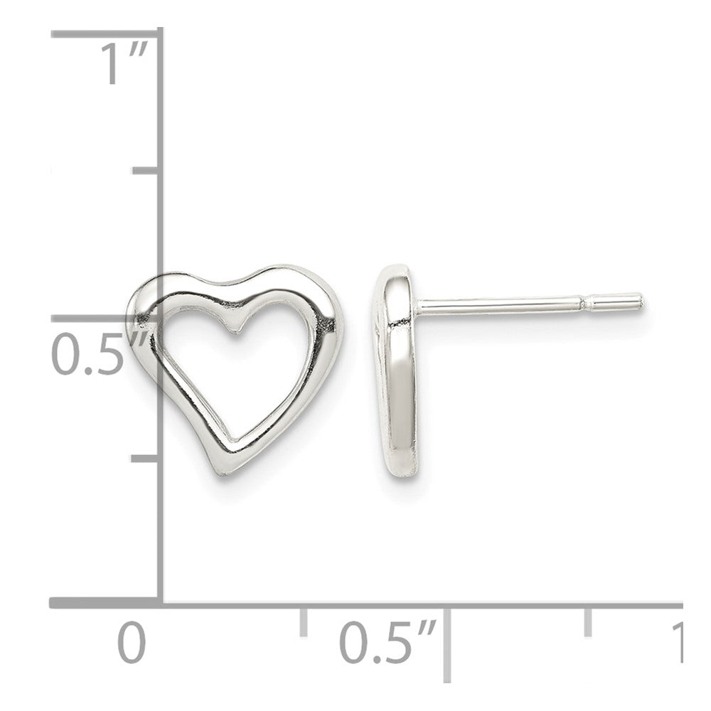 Sterling Silver Heart Post Earrings