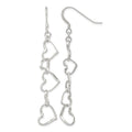 Sterling Silver Heart Dangle Shepherd Hook Earrings