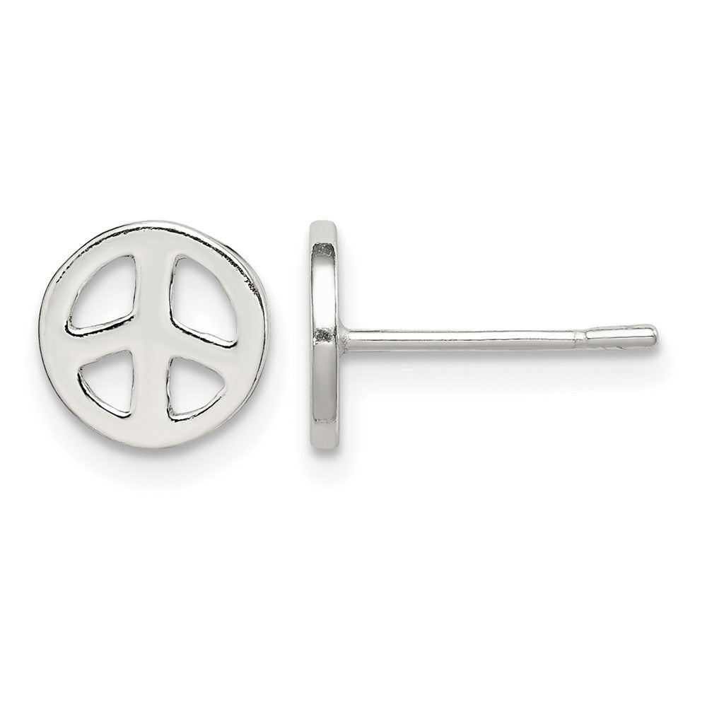 Sterling Silver Peace Sign Post Earrings