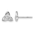 Sterling Silver Rhodium-plated Trinity Symbol Post Earrings