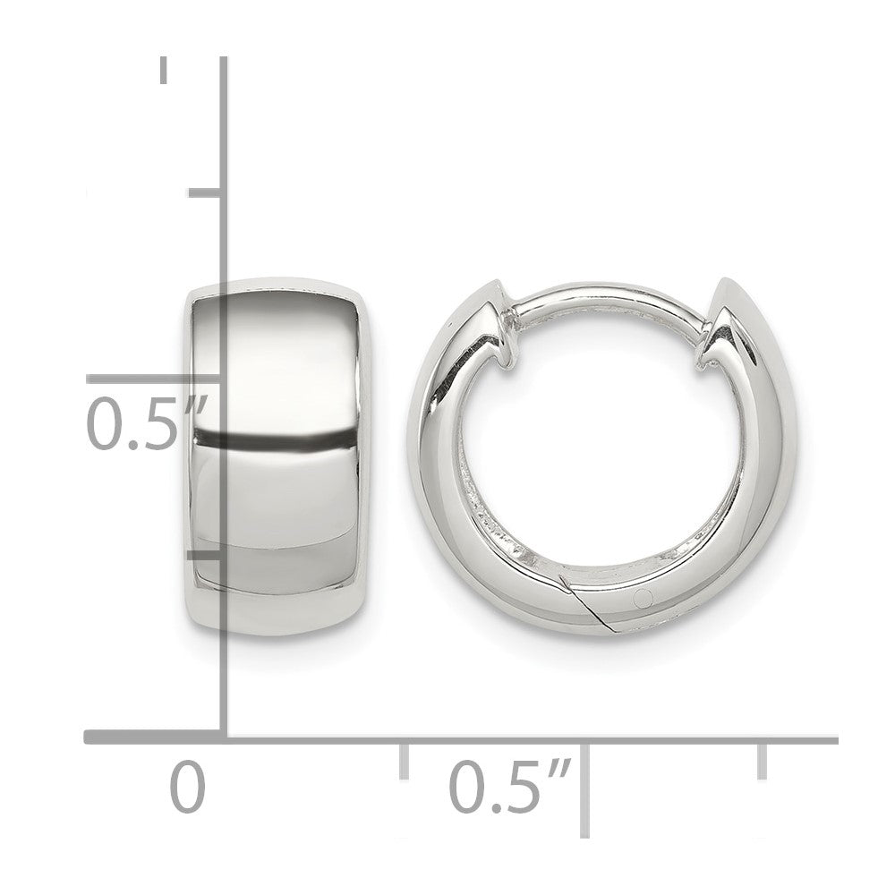 Sterling Silver Rhodium-plated Hinged Hoop Earrings