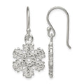 Sterling Silver Stellux Crystal Snowflake Shepherd Hook Earrings