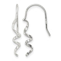Sterling Silver Polished & Textured Spiral Dangle Earrings