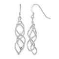 Sterling Silver Polished & Twisted Intertwined Dangle Earrings