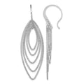 Sterling Silver Rhodium-plated D/C Multi Marquise Shape Dangle Earrings