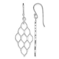 Sterling Silver Rhodium-plated Polished Honeycomb Dangle Earrings