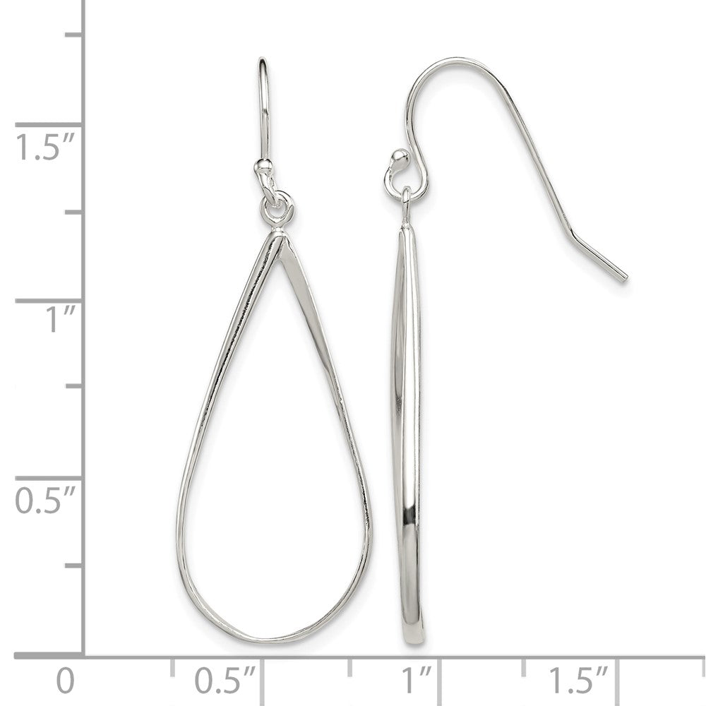 Sterling Silver Polished Teardrop Dangle Earrings