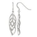 Sterling Silver Polished Fancy Twisted & Intertwined Dangle Earrings