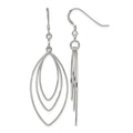 Sterling Silver Polished Fancy Triple Marquise Shape Dangle Earrings
