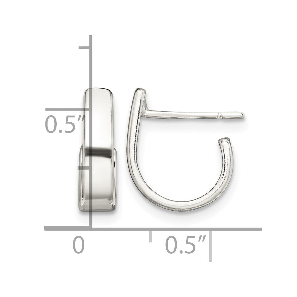 Sterling Silver Fancy J-Hoop Earrings