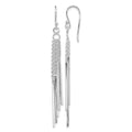 Sterling Silver Rhodium-plated Polished Five Chains & Bars Dangle Earrings