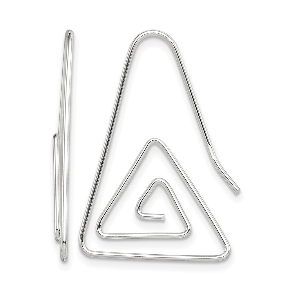 Sterling Silver Rhodium-plated Hook Triangle Earrings