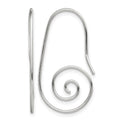 Sterling Silver Rhodium-plated Hook Swirl Earrings