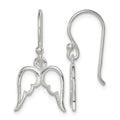 Sterling Silver Polished Wings Dangle Earrings