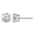 Sterling Silver Rhodium-plated Polished Round 7mm CZ Stud Earrings
