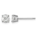 Sterling Silver Rhodium-plated Polished Round 5mm CZ Stud Earrings