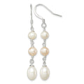 Sterling Silver FWC Pink and White Pearl Dangle Earrings