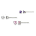 Sterling Silver 3 piece Stellux CrystalPost EarringSet