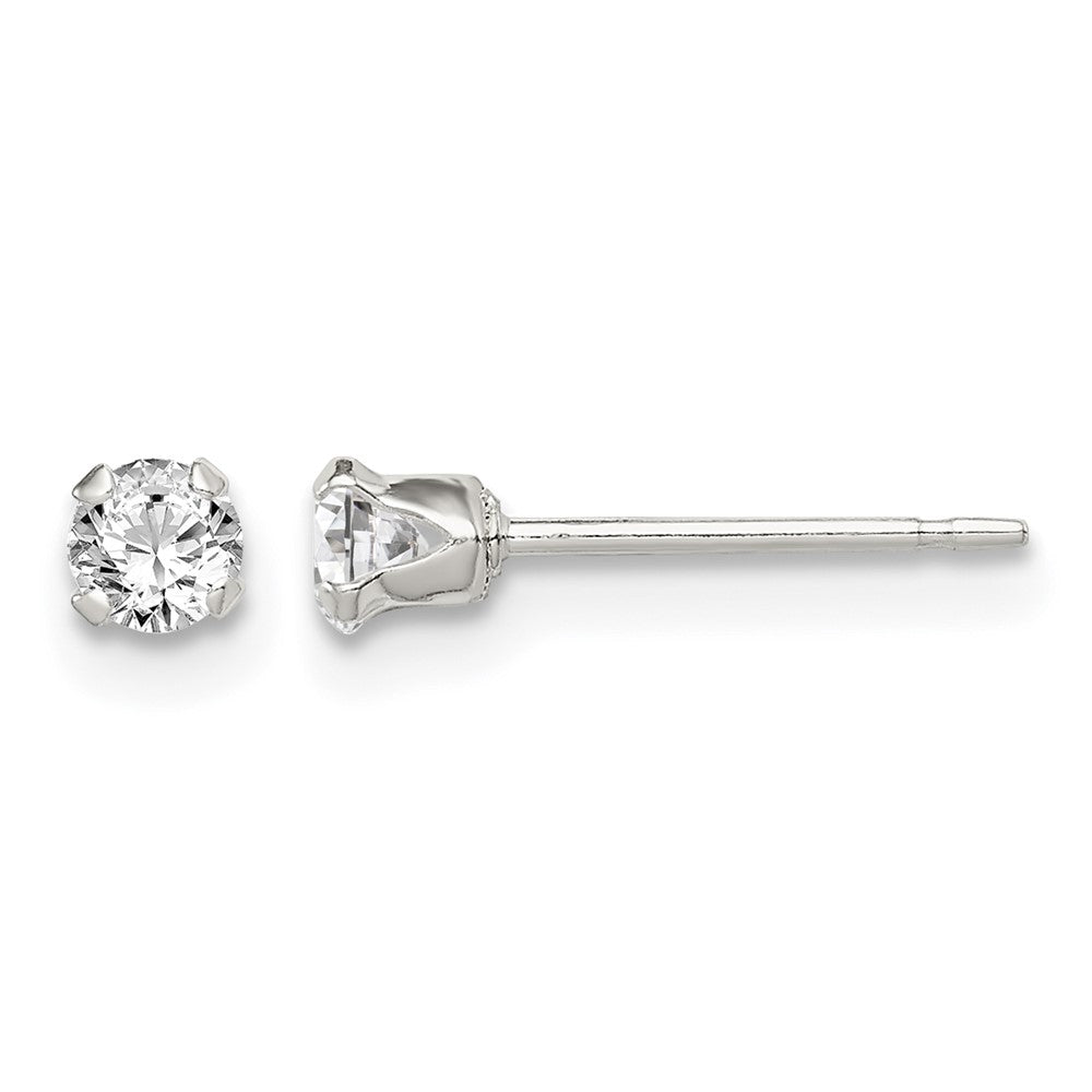 Sterling Silver 4pc Post Stellux Crystal Earring Set