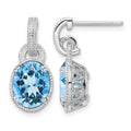 Sterling Silver Rhodium-plated Blue Topaz Earrings