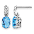 Sterling Silver Rhodium-plated Blue Topaz Earrings