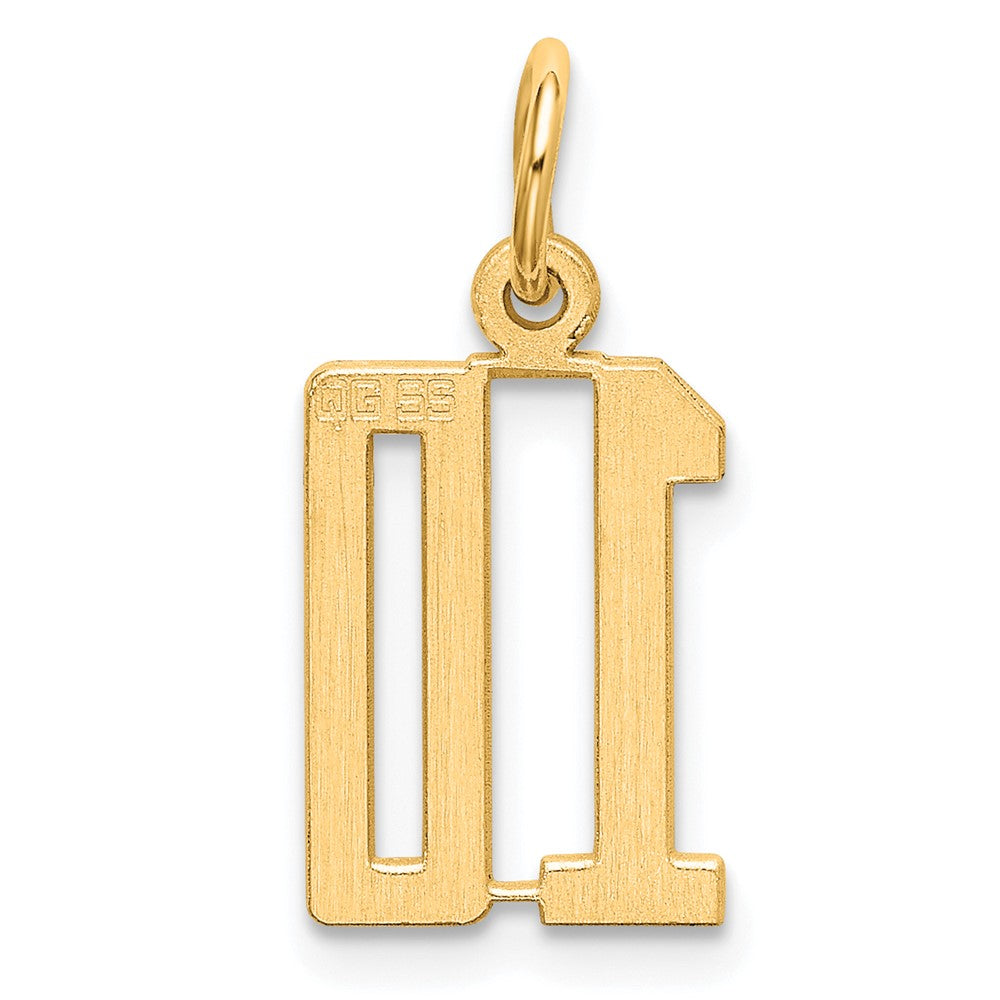 Sterling Silver/Gold-Plated Elongated Number 10 Charm