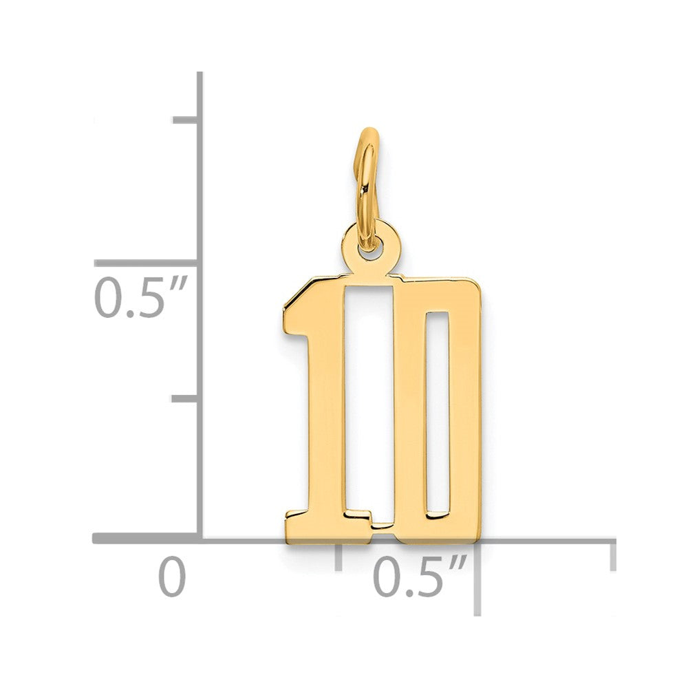 Sterling Silver/Gold-Plated Elongated Number 10 Charm
