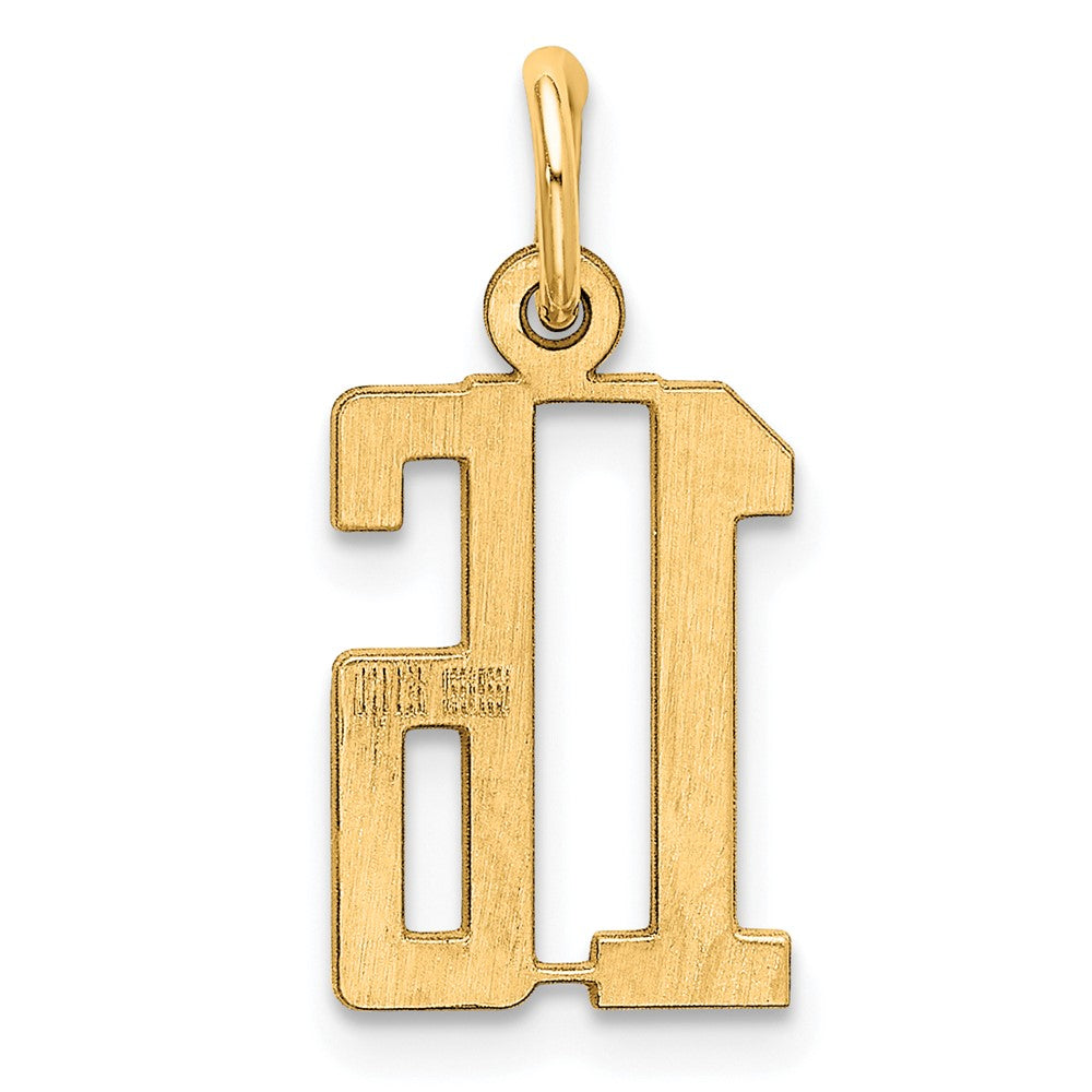 Sterling Silver/Gold-Plated Elongated Number 16 Charm