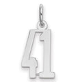Sterling Silver/Rhodium-plated Elongated Number 41 Charm