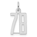Sterling Silver/Rhodium-plated Elongated Number 78 Charm