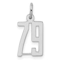 Sterling Silver/Rhodium-plated Elongated Number 79 Charm
