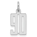 Sterling Silver/Rhodium-plated Elongated Number 90 Charm