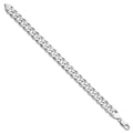 Sterling Silver Rhodium-plated 10.6mm Beveled Curb Chain
