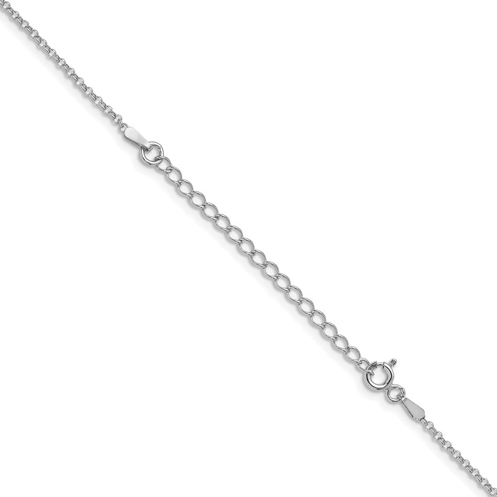 Sterling Silver Rhodium-plated 1.5mm Rolo Chain w/2in ext.