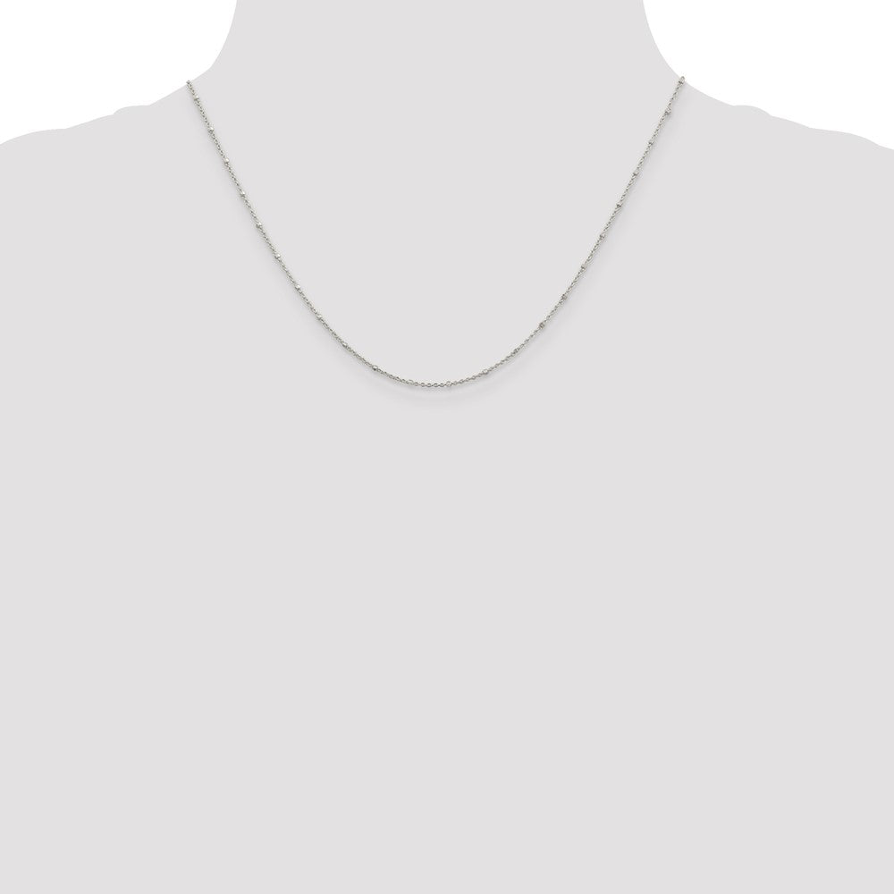 Sterling Silver 1.25mm Rolo with Beads Chain w/ ext.