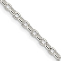 Sterling Silver 2.75mm Oval Fancy Rolo Chain