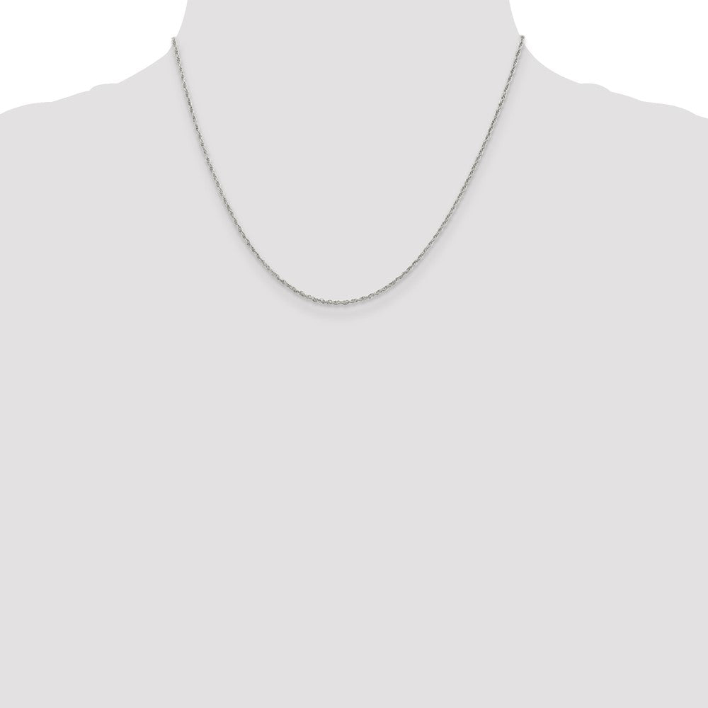 Sterling Silver Rhodium-plated 1.6mm Loose Rope Chain w/2in ext.
