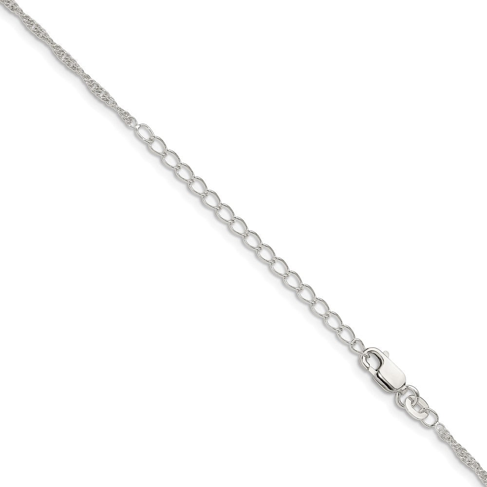 Sterling Silver 1.95mm Loose Rope Chain w/ ext.