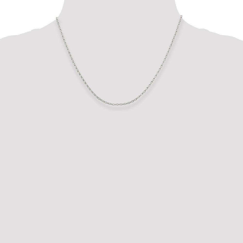 Sterling Silver 1.6mm Oval Fancy Rolo Chain w/ ext.