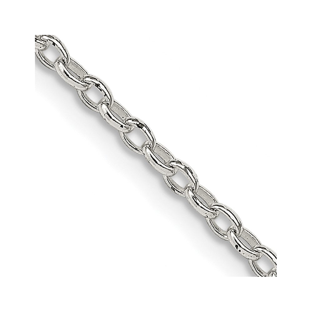 Sterling Silver 1.6mm Oval Fancy Rolo Chain w/ ext.